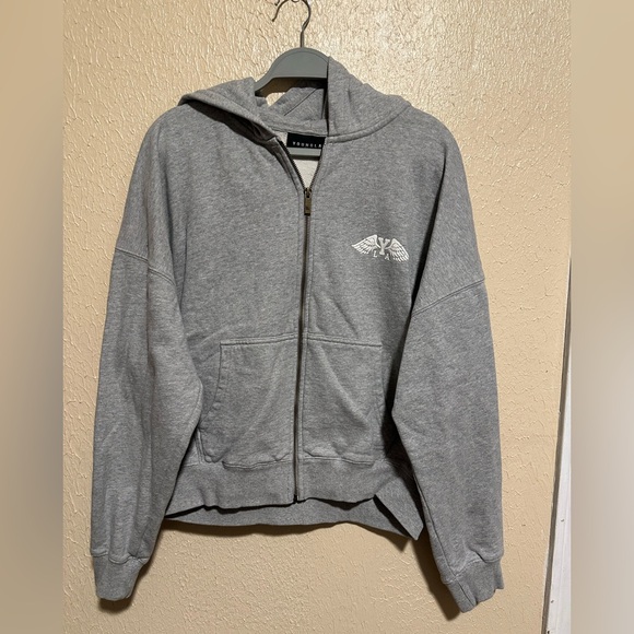 YoungLA Tops - YoungLA Zip Up‎ Hoodie Jacket Size Medium Full Zip Unisex 100% Cotton